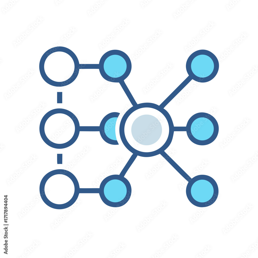 Poster network connection diagram illustration vector graphic design node link data structure technology sy