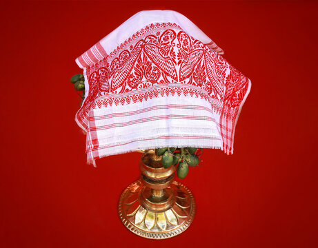 Assamese traditional Gamosa and Xarai