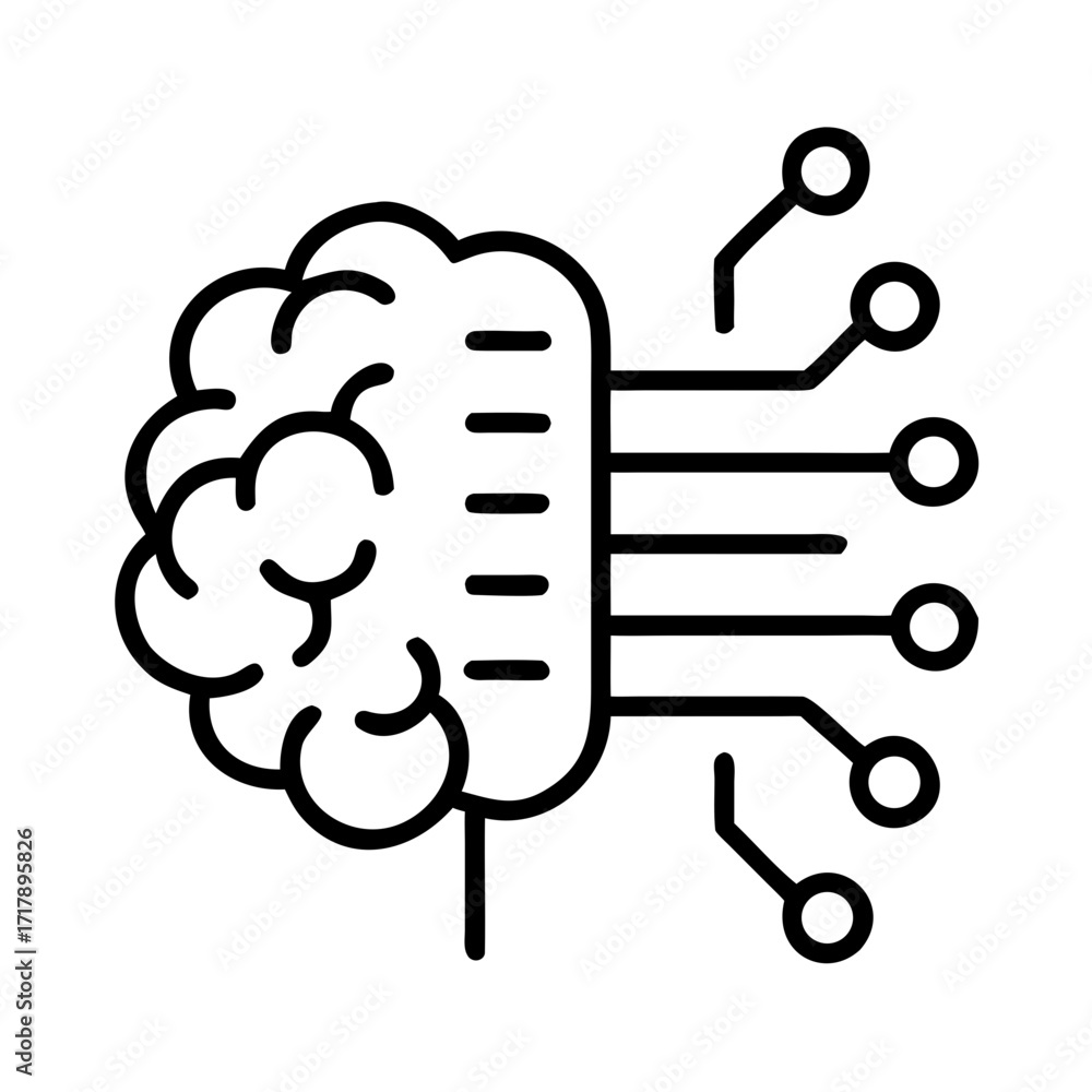 Poster artificial intelligence brain machine learning neural network ai technology concept vector design