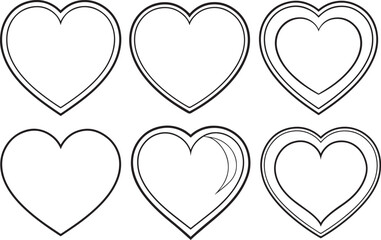 heart outline vector illustration line&nbsp;art