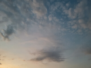 Obraz premium Cloudy sunset sky cloudscape sunlight background in summer season.