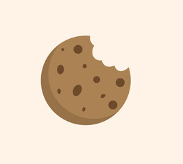 A chocolate chip cookie with bite taken out.