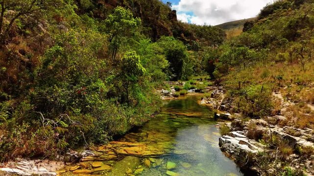 Cachoeiras e natureza seca cerrado Capitolio Minas Gerais Brasil