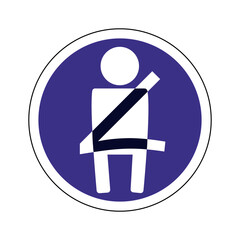Wear safety belts sign on white background. 