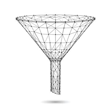Abstract wireframe funnel
