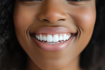 Obraz premium Smiling woman teeth whitening before after