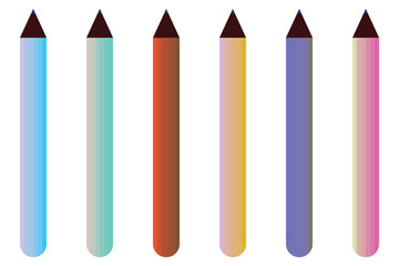 “Row of Colorful Pencils and Crayons Set in Rainbow Palette – Creative Art and Education Vector Illustration”