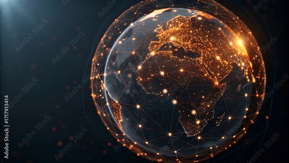 Fototapete global network connection over the world. internet photo best new concept of global business.world m