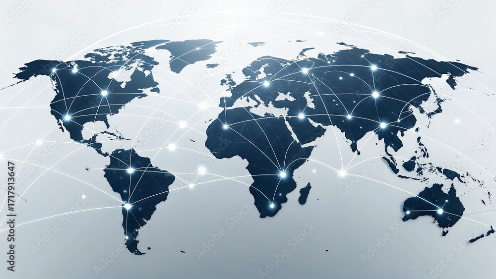 Fototapete global network connection over the world. internet photo best new concept of global business.world m