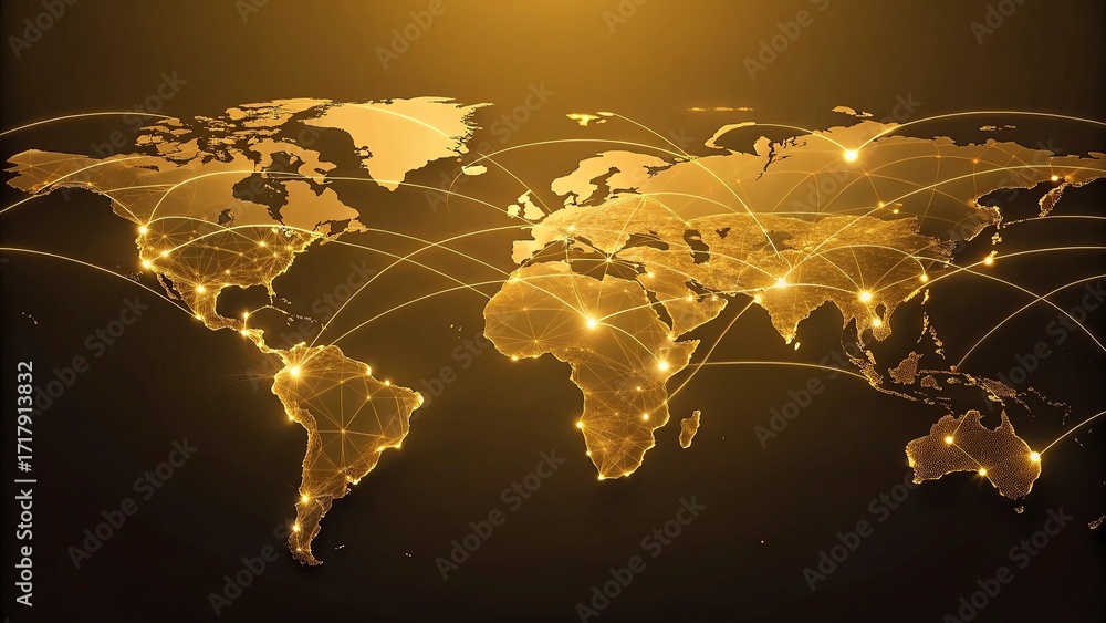 Fototapete global network connection over the world. internet photo best new concept of global business.world m