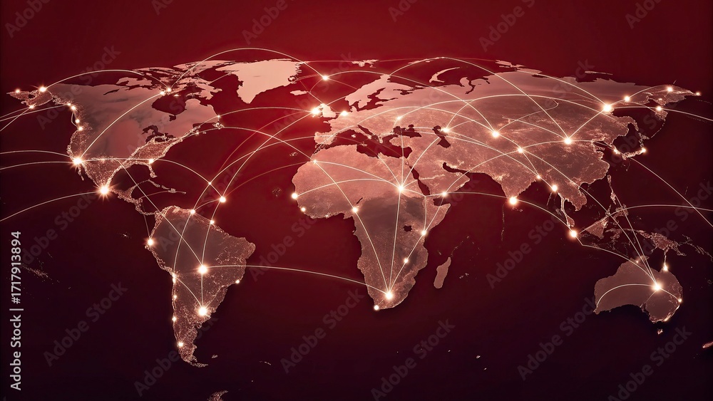 Fototapete global network connection over the world. internet photo best new concept of global business.world m