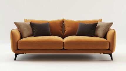 Modern orange sofa interior design