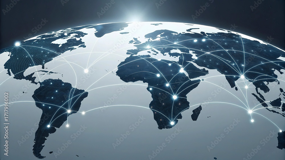 Fototapete global network connection over the world. internet photo best new concept of global business.world m