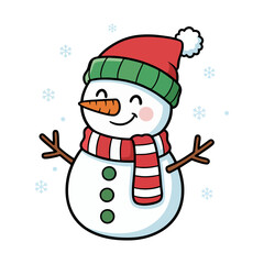 Adorable cartoon snowman illustration
