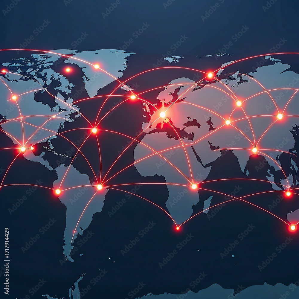 Fototapete global network connection over the world. internet photo best new concept of global business.world m