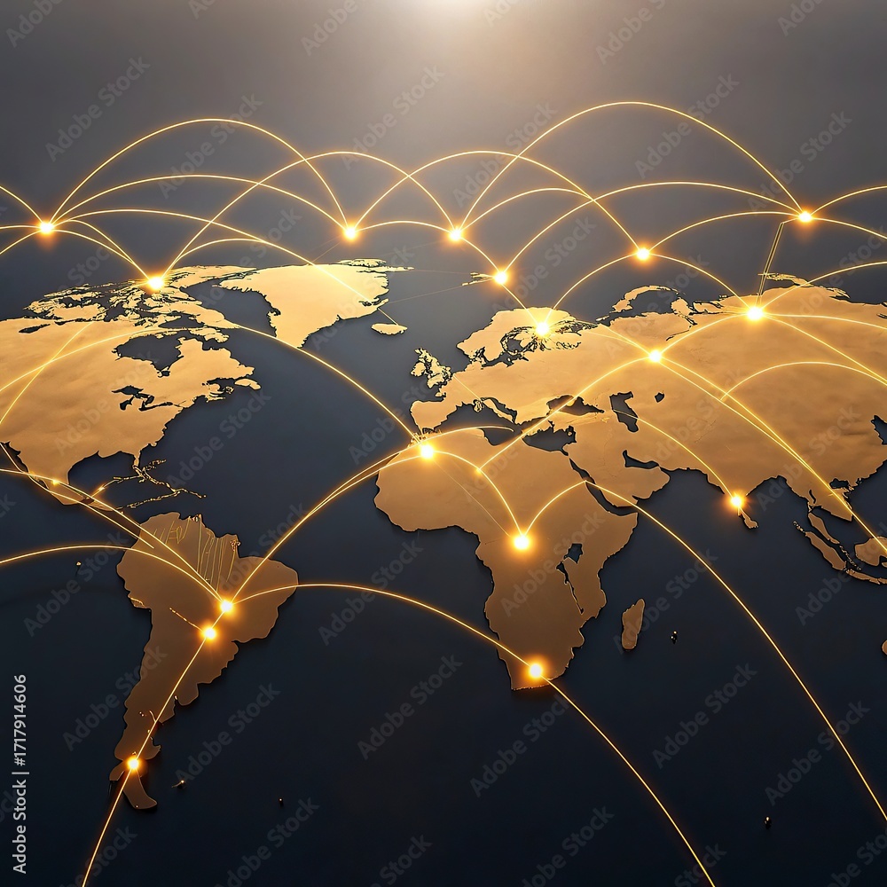 Fototapete global network connection over the world. internet photo best new concept of global business.world m
