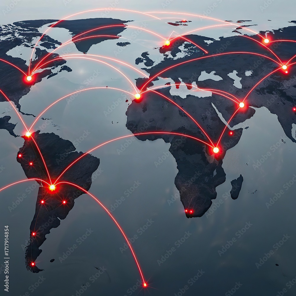 Fototapete global network connection over the world. internet photo best new concept of global business.world m