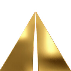 Golden Triangle Abstract Shape on Black Background