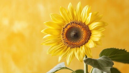 Obraz premium Yellow Summer Flower: A Botanical Floral Sunflower Of Bright, Sunny Petals.