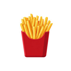 vector illustration of French fries in red carton isolated
