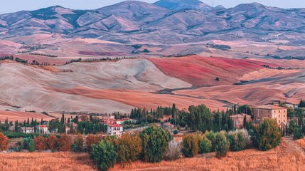 Breathtaking autumn landscape tuscany nature photography rolling hills panoramic view seasonal colors