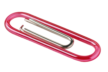 Pink Paperclip Isolated On Transparent Background