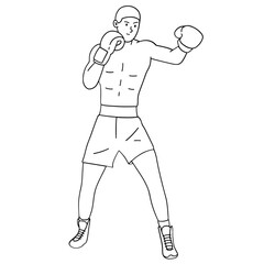 Man training boxing