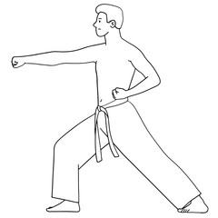 Men training karate