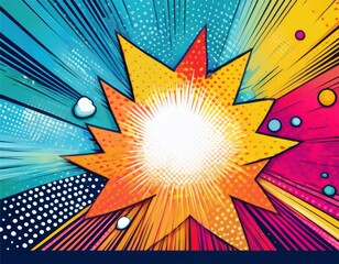 Fototapeta premium abstract colorful comic book panels halftone abstract explosion