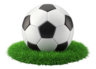 Fototapeta premium Soccer ball on grass isolated on transparent background