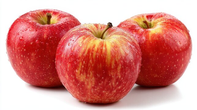 Jonagold Apples. Grade A Jonathan Apples, Red Fruit Isolated on White Background