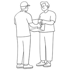 Delivery man and recipient