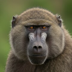 Obraz premium Majestic Hamadryas Baboon Portrait A Close-Up Look at a Powerful Primate