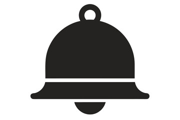Fototapeta premium Single Black Bell Icon on White Background notification