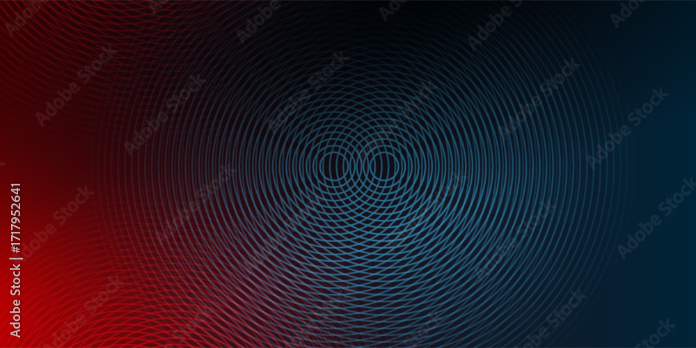 Fototapete abstract futuristic technology lines background with red and blue light effect. gradient circle line