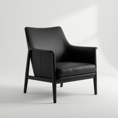 Obraz premium Modern Black Leather Armchair - Elegant & Comfortable Seating