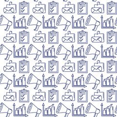 Startup cute doodle seamless pattern