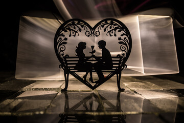 A Miniature Table Scene with Items Symbolizing Love, Relationships, and Romance, Including a Heartfelt Love Card, Perfectly Capturing the Spirit of Valentine’s Day.