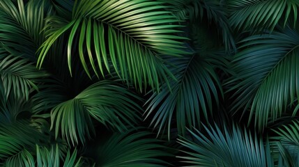 Palm leaves background ideal for tropical theme designs, natural decorations, and summer style projects