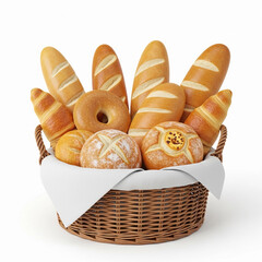 Freshly Baked Bread Basket: Variety Assortment