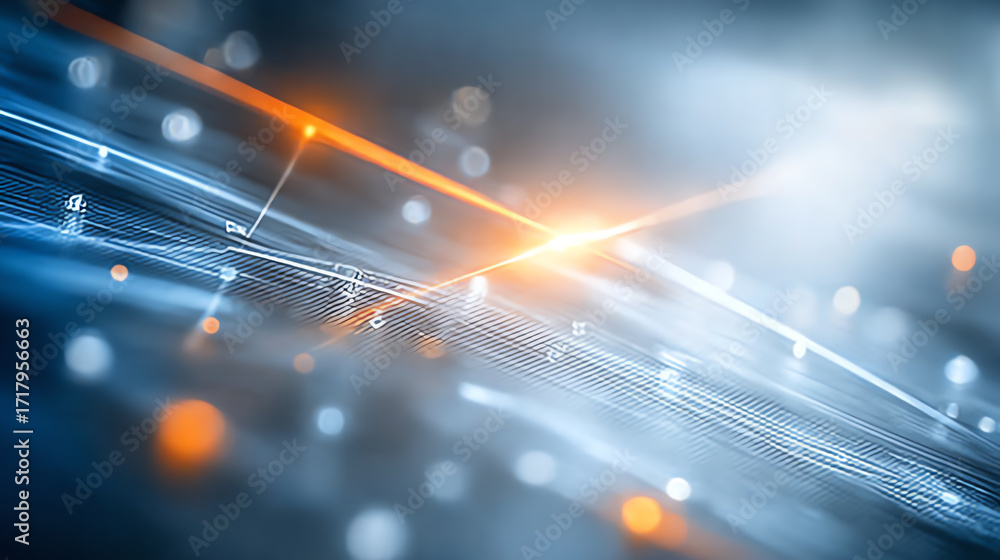 Aufkleber abstract technology background with glowing lines and particles, representing digital innovation and