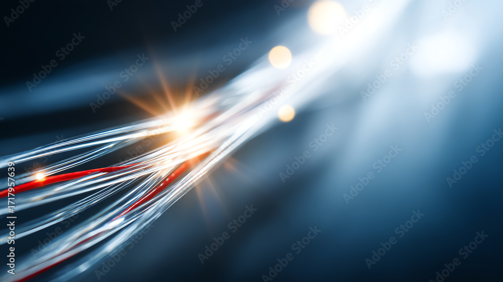 Poster dynamic light trails showcasing movement and energy in a modern digital environment. perfect for tec