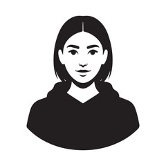 Minimal Female Hoodie Portrait Vector