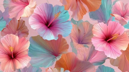 a vibrant wallpaper with an intricate floral design. it is adorned with a variety of flowers that exhibit a beautiful spectrum of colors such as pinks, blues, yellows, and oranges