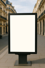 Fototapeta premium Blank billboard mockup in urban street with copy space for advertising 