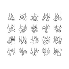 set of Christmas decoration icons, christmas holiday