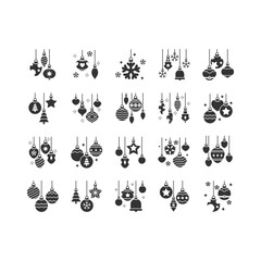 set of Christmas decoration icons, christmas holiday
