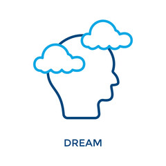 Dream Icon Outline Color Style. Vector Illustration For Graphic Design