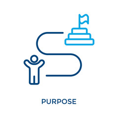 Purpose Icon Outline Color Style. Vector Illustration For Graphic Design