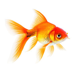 A goldfish gracefully swimming in clear water. its colorful fins and scales. surrounded by a serene aquatic environment that enhances its natural beauty